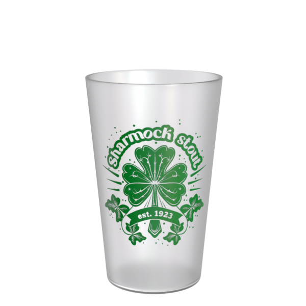 Half Pint Reusable Cup with Custom Design Print in Single Colour